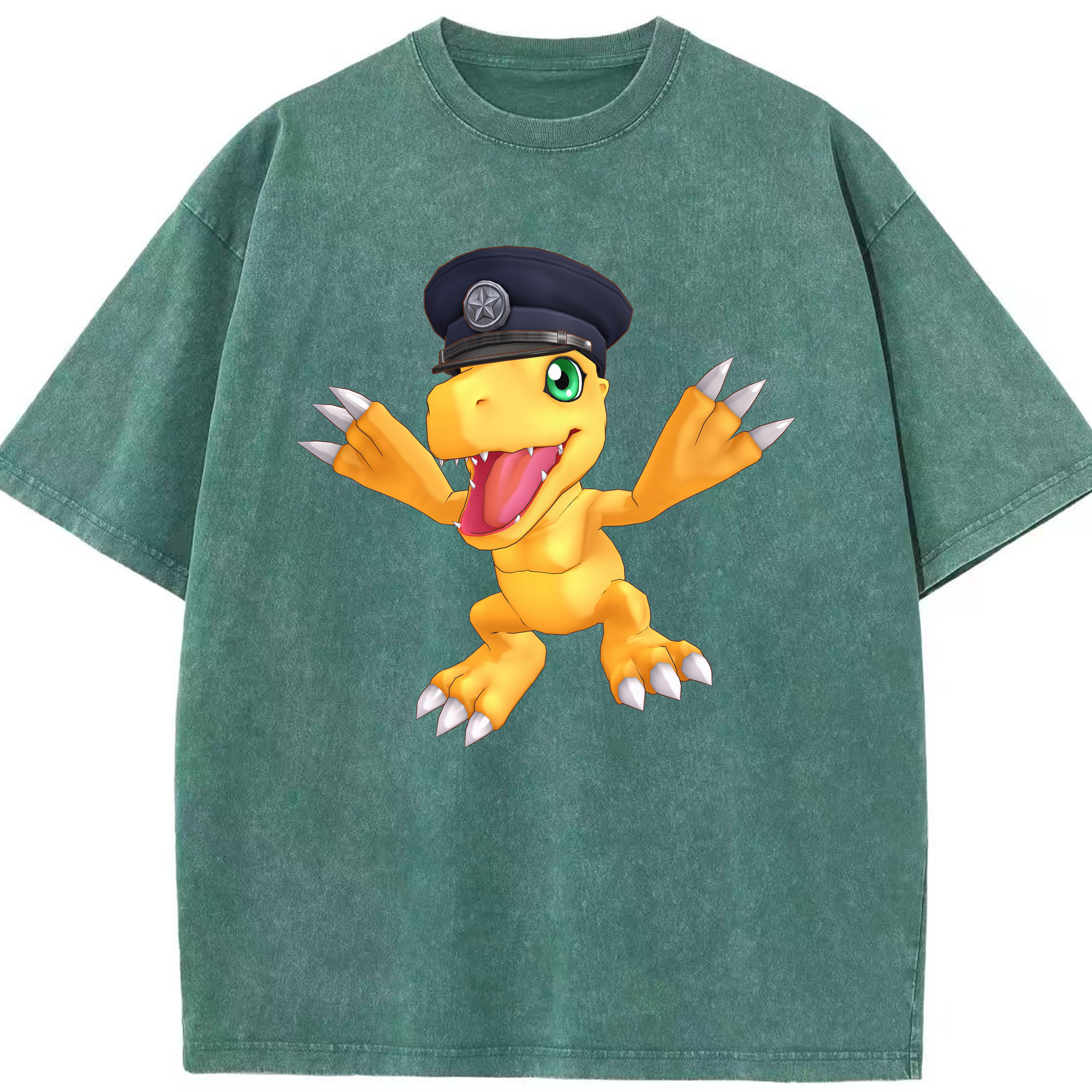 （画像用） Digimon デジタルモンスター/デジモン 綿100% ヴィンテージ風 半袖Tシャツ（フロントプリント）